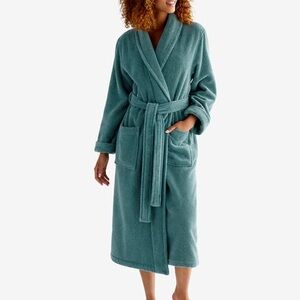 NWOT Company Cotton™Women's Long Robe - Green Agate, M